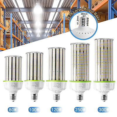#ad LED Corn Light Bulb 80W 100W 120W 160W 200W 250W 300W E39 High Bay Lamp Fixture $84.63