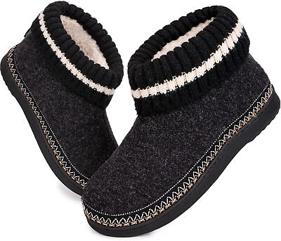 #ad EverFoams Women#x27;s Comfy Memory Foam Bootie Slippers Winter House Shoes with Indo $66.25