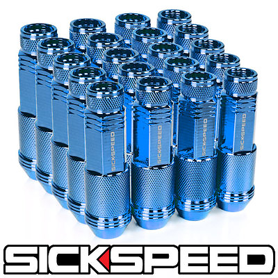 #ad SICKSPEED 20 PC BLUE 90MM LONG STEEL EXTENDED LUG NUTS FOR WHEELS RIMS 14X2 $44.44