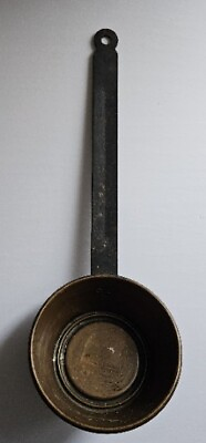 #ad Copper Ladle Long Black Steel Handle Metal Dipper Spoon Cup Utensil Kitch Scoop $12.95
