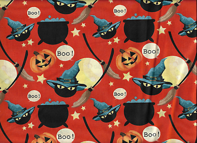 #ad 45quot; 100% cotton novelty Halloween print quot;spook tacularquot; by MDG designs $6.99