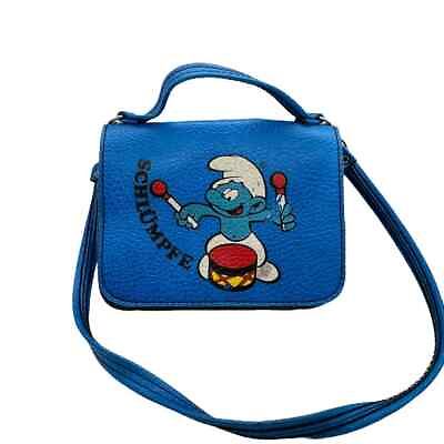 #ad Smurf Purse Schlumpfe German Purse 1980 Vintage Novelty Blue Retro Chic Mini Bag $69.97