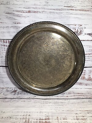 #ad WM William ROGERS 272 Vintage Silver Plated 15quot;W x 3 4”H Round Serving Tray $29.74