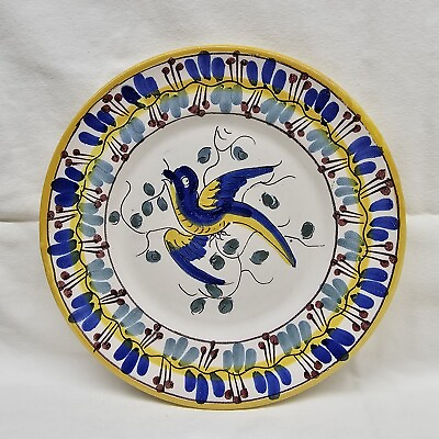 #ad V.L. Lisboa Lisbon Portugal Faience Pottery Handpainted Bird 7quot; Plate $25.00