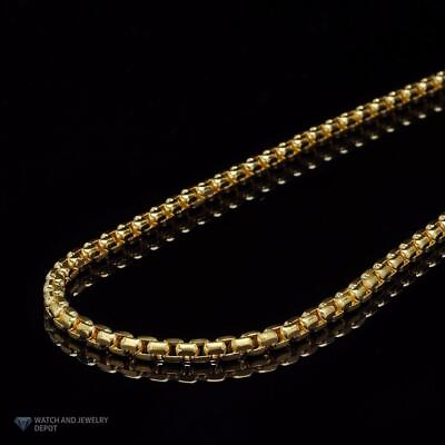 #ad 14K Yellow Gold 3mm Round Box Chain Necklace 22quot; $1157.35