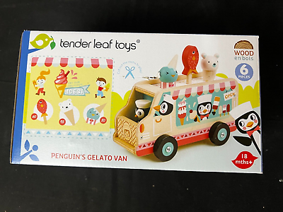 #ad Tender Leaf Toys Wooden Penguin#x27;s Gelato Van NOS $32.20