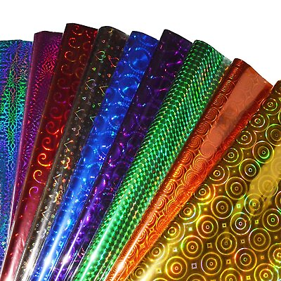 Plastic Holographic Metallic Gift Paper Wrapping Sheets 65cm X 45cm $33.66