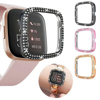 #ad Crystal Full Screen Protector Frame Case Cover For Fitbit Versa 2 Smart Watch $4.99