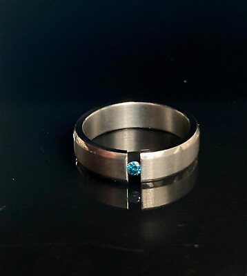 #ad Titan Ring Mit Echten Blauen Diamanten 008 Karat EUR 25.99