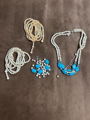 #ad Lot of Turquoiseperl Genuine Round Freshwater Cultured Pearl Necklaces $195.00