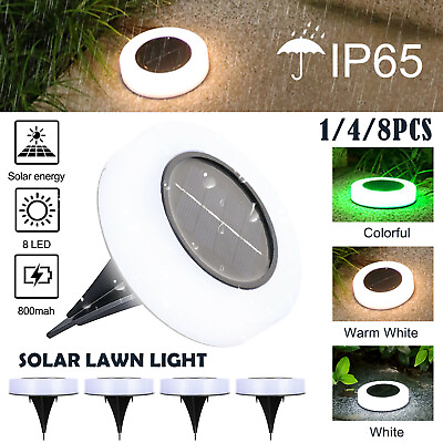 #ad 1 10Pack Solar In Ground Lights Outdoor Buried Lamp Disk LED Lawn Pathway Garden $9.99