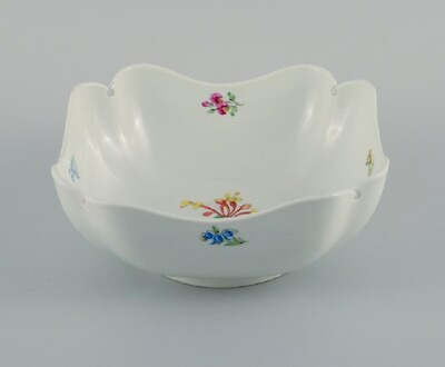 #ad Meissen square bowl hand painted with flowers. Late 19th century. $300.00