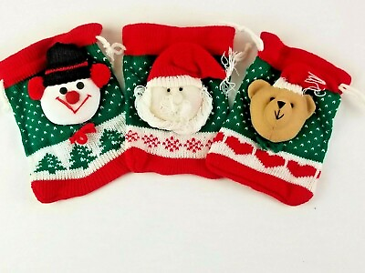 #ad Stocking Stuffer Red White Green Christmas Kids Theme Gift and Candy Bag Lot 3 $29.95