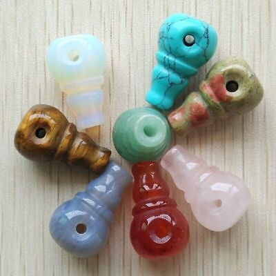8PCS Atural Stone Mixed Three Links Charms Pendants for Jewelry Jewelry Making $25.55