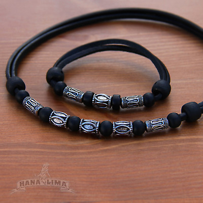 Jewelry Set Stainless Steel Leather Necklace Surfer Bracelet Leather Bracelet $34.35