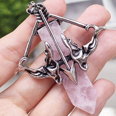 #ad Natural Stone Crystal Quartz Arrow Pendant Love Energy Reiki Healing Amulet $3.96