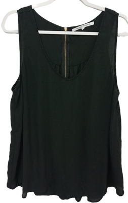 #ad Collective concepts black sheer see through back zipper sleeveless top 1X $16.99