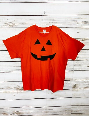 #ad Halloween Pumpkin Mens T Shirt Size 3XL Orange Short Sleeve Delta Pro Weight $12.99