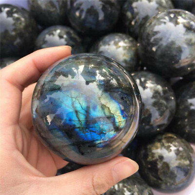 #ad 60mm Natural Labradorite Quartz Sphere Crystal Ball Rainbow Reiki Energy Healing $16.55