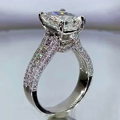 #ad Engagement Ring Gorgeous Party Wear Ring 925 Silver Plated 3Ct Simulated Diamond $24.48