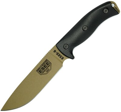 #ad ESEE Model 6 Fixed Blade Knife Dark Earth Black G 10 3D Handle 6PDE 001 $151.71