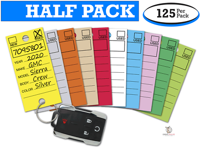 #ad Versa Tags Key Tags Half Pack 125 per box Dealership Key Tags w Laminate $22.99