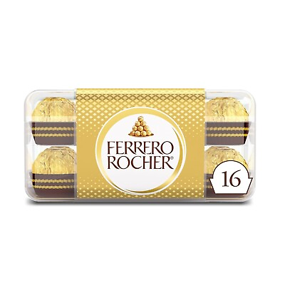 #ad Ferrero Rocher 16 Count Premium Gourmet Milk Chocolate Hazelnut Individually $9.99