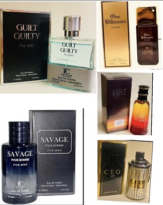 #ad Set Of 5 Fragrances for Men 100Ml 3.4oz Each Long Lasting Natural Spray $39.99