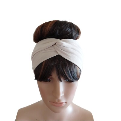 #ad Ivory Twist Headband. Ivory Twist Head Wrap. Stretch Hairband. Cotton Hair Wrap. $8.99