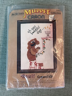 #ad Caron Rowlf Crewel Kit #6443 Jim Henson Collection Muppets Vintage 1980 Open $50.00
