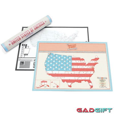 #ad Luckies USA Travel Scratch Off Map amp; Gift Tube GBP 16.09