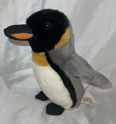 #ad Kamp;M Toys Plush Lucky Penguin Black Gray White Yellow Midway Toy 7quot; $10.95