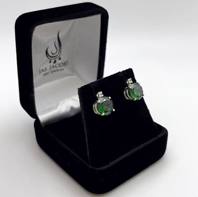 #ad Certified Natural Emerald Earrings 925 Sterling Silver Handmade Gift Free Ship $46.00
