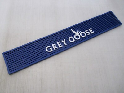 #ad Grey Goose Vodka Rubber Bar Spill Mat Pour Rail logo 23.5quot; x 4 quot; Blue NEW $21.55