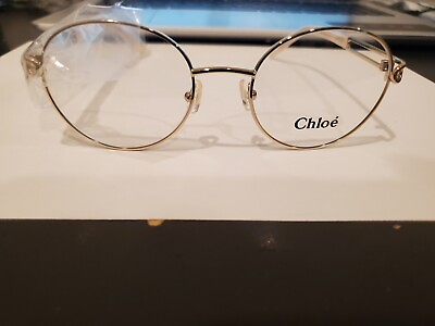 #ad NEW CHLOE ROUND EYEGLASSES CE2124 710 LIGHT GOLD R 50 19 135MM ITALY MADE $37.00