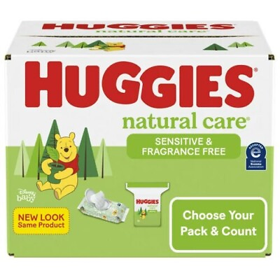 Baby Wipes Huggies Natural Care Sensitive Baby Wipes Unscented Multiple Count $26.99