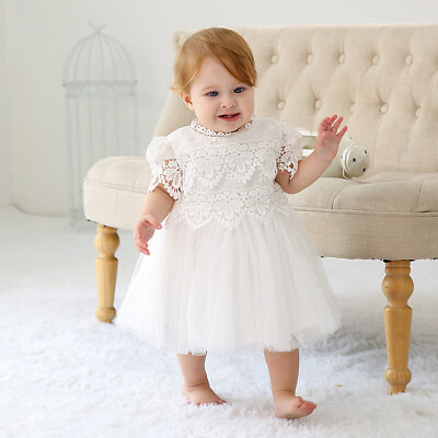 #ad Infant Formal Baptism Princess Gowns Christening Birthday Baby Girls Lace Dress $26.99