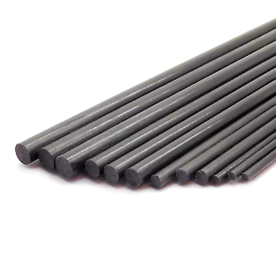 #ad 250mm 500mm Pultruded Carbon Fiber Round Rod 1 10mm Diameter $1.25