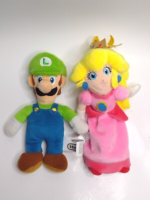 #ad World Of Nintendo Luigi amp; Peach Plush Lot 8quot; Length $11.99