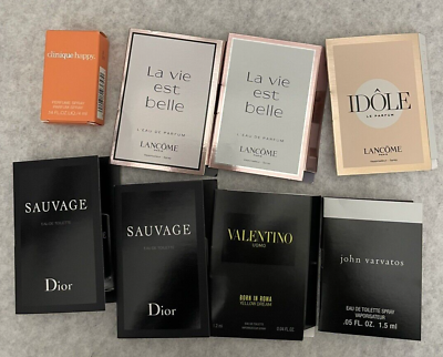 #ad #ad 8 PCs Perfume Samples: Dior Lancome Valentino Clinique happy john varvatos $9.99