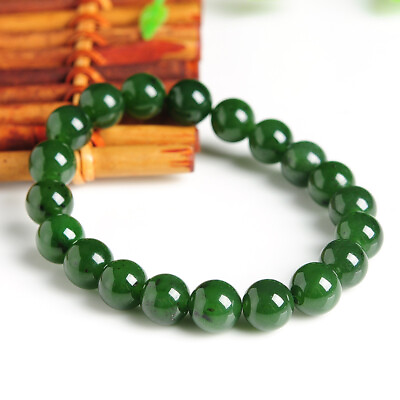 #ad Jade Jasper Bead Bracelet Jewelry Green Natural Elastic Bracelets for Women $1.63