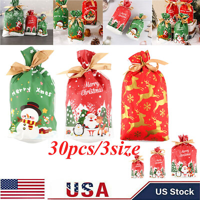 #ad #ad Holiday Drawstring Gift Bags 30Pcs Christmas Gift Wrapping Sacks Pouches 3Size $13.88