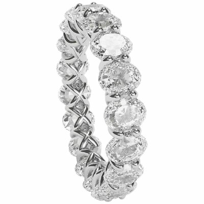 #ad 6ct Simulated Diamond Wedding Ring Band Full Eternity Set White Gold Plated $59.99