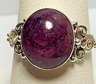 #ad New Sterling silver amp; natural India mined ruby Ring sz 8.5 $45.00