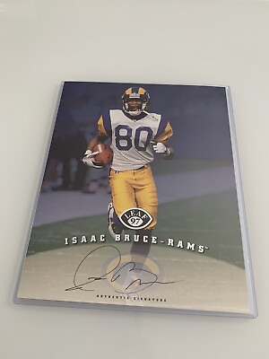 #ad Isaac Bruce Los Angeles Rams LA Signed Autograph 1997 Leaf Signature 8x10 Photo $33.24
