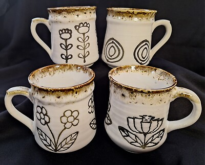 #ad Vintage Otagiri Japan Stoneware Coffee Mugs Set Of 4 $45.00