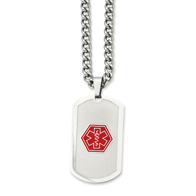 Chisel Stainless Steel Dog Tag Medical Necklace 30quot; $57.99