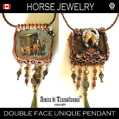 #ad #ad jewelry woman fashion necklace pendant elegant style vintage horses horse fringe C $256.00