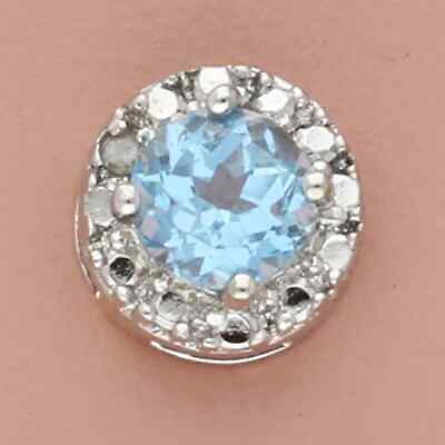 #ad sterling silver diamond accent blue topaz slider pendant $25.60
