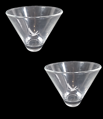 Grey Goose Stemless Martini Glasses Set of 2 Barware Collectible $19.99